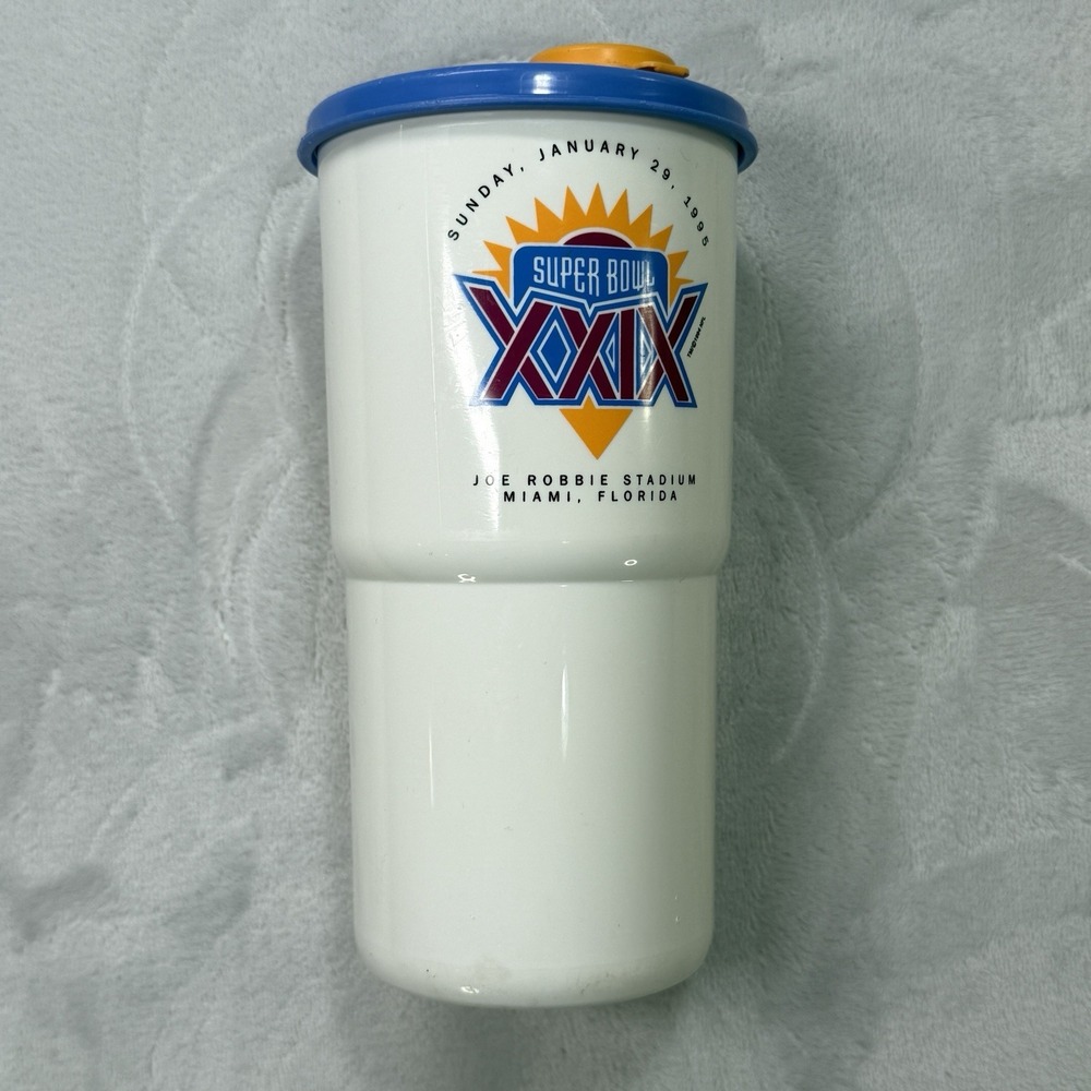 Vintage Super Bowl XXIX Tupperware‎ Tumbler 30 oz Miami 1994 NFL Cup Joe Robbie